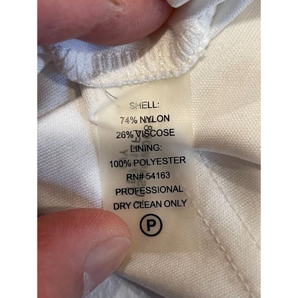 Tommy Hilfiger Womens Crochet Lace Shift Dress TD7L1XF1 Back Keyhole White SZ 6 - Picture 6 of 7